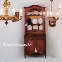 리노앤틱 프랑스 수입 오리지날 월넛 앤틱 가구 카페 인테리어 장식장 거실장 그릇 수납장