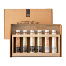 쌩스네이처 히말라야 핑크솔트 바이알 6종 + 우드 트레이 세트, 14세트
