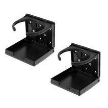 STK 해양 보트/요트/캐러밴/자동차/트럭 용 접이식 음료 컵 홀더 2 개, 10x10x9cm, 나일론, 블랙