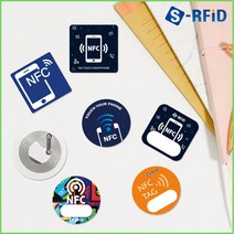 S-RFID NFC 태그 스티커 칩 라벨 카드 인쇄 제작, 1개, 13.사각 NFC 투명 스티커 태그(No.35T)