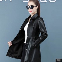 가바바 여성 라이더자켓 코트 느낌의 롱 가죽자켓 G56213