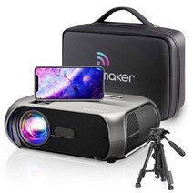 bomaker led 프로젝터 android wifi full hd support 1080p 300 inch big screen 프로젝터 홈 시어터 video beamer with, 가방 삼각대와 함께, 나는 플러그