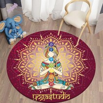 인조양털러그 chakra 라운드 카페트 거실 명상 테마 홈 카펫 지역 러그 침실 바닥 매트 홈 장식
