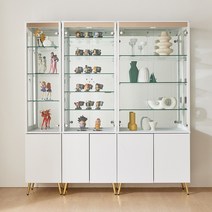 골드-프리미엄 콤비 5단 유리 장식장 거실 진열장, 골드-프리미엄 콤비 600-5단(화이트)