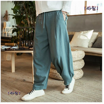 핀턱 와이드 슬랙스 린넨 통큰 밴딩 조거팬츠 벌룬 고무줄 항아리바지 남자 빅사이즈 5XL 43인치 허벅돼