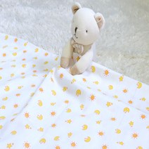 순면 아기 유아 신생아 어린이집 여름 낮잠 블랭킷 거즈 담요 천 기저귀 얇은 이불 속싸개, 14.해달별옐로우