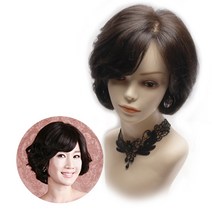 아미모 여자 인모 수제불파트 웨이브 단발 항암 통가발 [AM-W505], 자연검정, 중