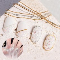 네일아트 슬림 네일 체인 0.6 / 0.8mm 볼 줄, 1개, 체인82.줄 0.6mm골드