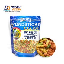 비단잉어와 냉수어종을 위한 폰드스틱 컬러 300g 색상강화 사료 먹이