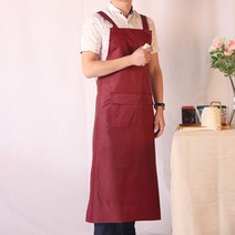 발수 고양이 털깎이 애견미용사가운 애견 미용 가운 긴팔 애견유니폼 앞치마 강아지 전문 동물병원, 대추색 롱 H 멜빵