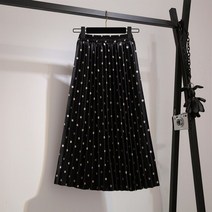 솔리드 블랙 커피 PU 가죽 스커트 여성용 하이 웨이스트 플리티드 a-라인 미디 Faldas Mujer Moda Jupe Femme