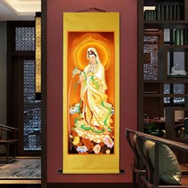 불교 족자 아미타불 관세음 보살 관음 그림 액자 탱화 석가모니 부처님 풍수 인테리어 법당 사찰, 45x120cm, L_관세음보살 초상