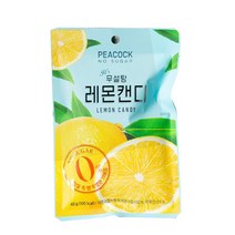 피코크 무설탕 레몬캔디 40g 사탕 무가당 가정용 업소용, 1개