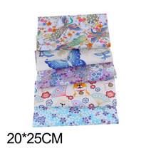 캔버스원단 옥스포드원단 패브릭원단 일본 인쇄 코튼 패치워크 천 세트 브론징 바느질 퀼팅 원단 꽃 DIY, 16 16  5pcs