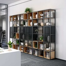 유럽 철제 가벽 파티션 카페 셀프인테리어 칸막이 만들기 사무실 책장 원목 수납장, 모델 A 60x25x210CM