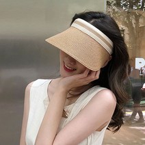 여성 썬캡 라탄 왕골 자외선차단모자 챙모자 여름모자 선캡