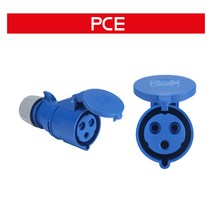 PCE 샤크 산업용 리셉터클 커넥터 블루 32A 3P 6h
