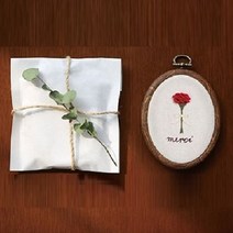 자수 빨강 카네이션 패키지 수예용품 의류부자재, 본상품선택