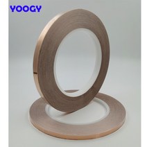 구리 테이프 폭 전자파 방사선 마스크 용 단일 접착 단일 전기 전도성 호일, 2mm, 30m