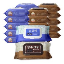 데일리워터 6단계 정제수 손걸레 행주 물티슈 80매 캡형 10팩