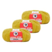 야나 [라나스 스탑] 온다 모헤어 3볼 폴리아마이드 겨울 뜨개실 뜨개질, 094 옐로우그린