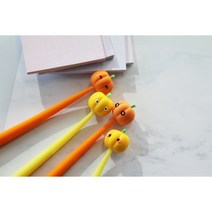 호박펜 할로윈선물 잘써지는 볼펜 예쁜펜 판촉 선물용, 노랑-놀람