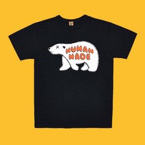 휴먼메이드 북극곰 티셔츠 라운드 넥 반팔 HUMAN MADE 남여공용 커플 루즈핏