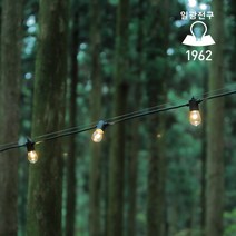 일광전구 파티라이트 P2 블랙 25구 15M 스트링라이트 줄조명 캠핑 루프탑 카페 야외조명 파티벨트 전등선, 와이어 파티라이트 설치킷