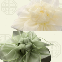 DAE 크리스탈 보자기 72x72 선물포장 2+2, DAE 아이보리2+연두2