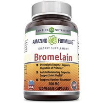 어메이징뉴트리션 포뮬러 브로멜라인 500mg 베지 캡슐, 120개입, 1개