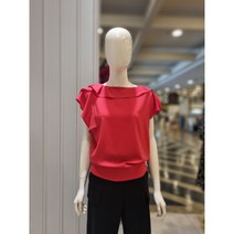 블루페페 너플 캡소매 사이드 버턴 블라우스 P222MSC010