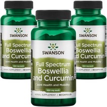 스완슨 풀 스펙트럼 보스웰리아 앤 커큐민 300mg 캡슐, 60개입, 3개