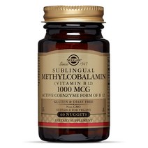 솔가 서브링걸 메틸코발라민 1000mcg 너겟 비건 글루텐 프리 무설탕, 60개입, 1개