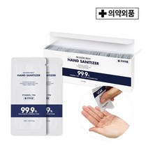 맨허스트 휴대용 일회용 손소독제 2ml 100매+사은품 10매 에탄올70% 의약외품 개별포장
