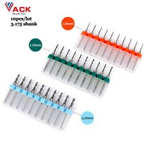 드릴비트 10 개몫 3175 생크 카바이드 PCB 드릴 비트 인쇄 회로 미니 CNC 조각 밀 1mm, 09 0.5mm