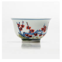 공부차 경덕진 투채 홍매화 찻잔 60ml, 혼합색상, 5개