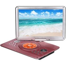 YOOHOO 휴대용 DVD 플레이어 16.9리모컨 포함 14.1 HD 스위블 차량용 대형 스크린 6시간 충전식 배터리 지원 SD 카드 USB 포트민트 그린, 로즈 골드