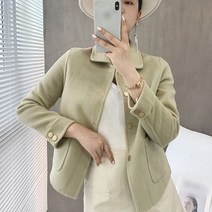 잔향기 숏코트 여성 봄가을 가볍고 럭셔리한 터틀넥 기질 패션 루즈핏 모직 탑