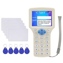 10 주파수 NFC 스마트 카드 리더기 RFID 복사기 복사기 125kHz 13.56MHz FOB 복사 암호화 된 키 카드 UID USB, 하얀, 하나