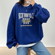 걸즈팩토리 여성용 비인트 오버핏 캐주얼 맨투맨티셔츠