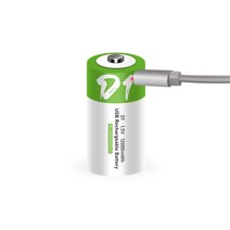 [jy프] MicroBatt 스마트 USB-C 충전식 건전지 D형 배터리 12000mWh, 1.5V D형 2개 - MicroBatt