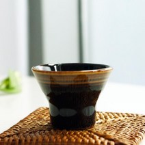도자기 블랙 사케 주전자 사케잔 정종 술주전자 술잔, 3) 블랙 삼각 술잔