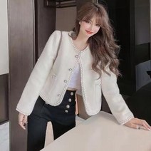 엘에프제트 여성 봄가을 루즈핏 진주버튼 긴팔자켓