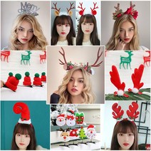 [피앤비유니티]크리스마스 루돌프 산타 눈사람 머리띠 머리핀 80여종 모음, A-02)산타모자 머리핀-루돌프