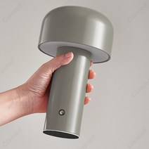 단스탠드 조명 침 실 빈티지 미니 뱅커 스탠드 이탈리아 디자이너 버섯 테이블 램프 야간 조명 휴대용 무선 터치 충전식 장식 램프 usb 머리맡 램프 데스크탑 램프, 머드 그레이, USB 충전식, 3가지 색상 디머블