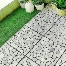 마당 발코니 베란다 정원 장식 셀프 인테리어 자갈 자기질 타일, 1개(한조각)30x30cm, 핑크슬라이스