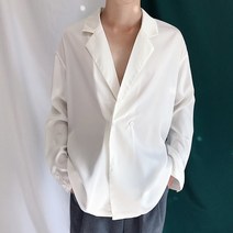 여름 트렌드 정장 재킷 게으른 남성용 긴팔 솔리드 컬러 얇은 섹션 라이트 친숙한 스타일의 정장 칼라 탑