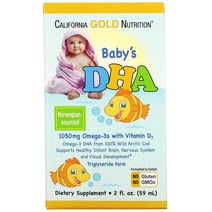 California Gold Nutrition 유아용 DHA 비타민D3 함유 오메가3 1 050mg 59ml(2fl oz)