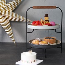 [애드크로스] 프라우반 모네프 2단 트레이 케익트레이 스탠드접시, 01_2단스탠드