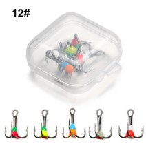빙어낚시 견지낚시 얼음낚시 8#10 #12 #14 # 낚시 후크 겨울 얼음 3 턱 고 탄소강 태클 도구 싱킹 미끼 새, 03 5PCS 12